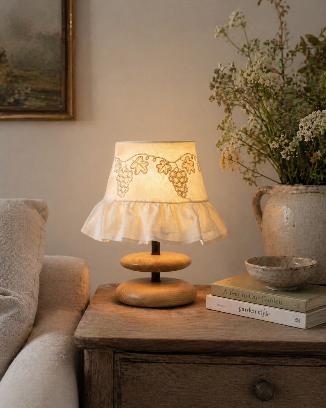 Lavelle Curated Iron & Glass Table Lamp – structural canopy joint detail
