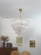 Layered Glass Petal Curated Mouth-Blown Frosted – dimensional scale reference