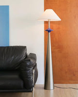 Lazuro Cone Floor Curated Iron & Glass Floor Lam – dimensional scale reference