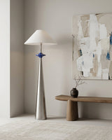 Lazuro Cone Floor Curated Iron & Glass Floor Lam – illuminated warm ambiance setting