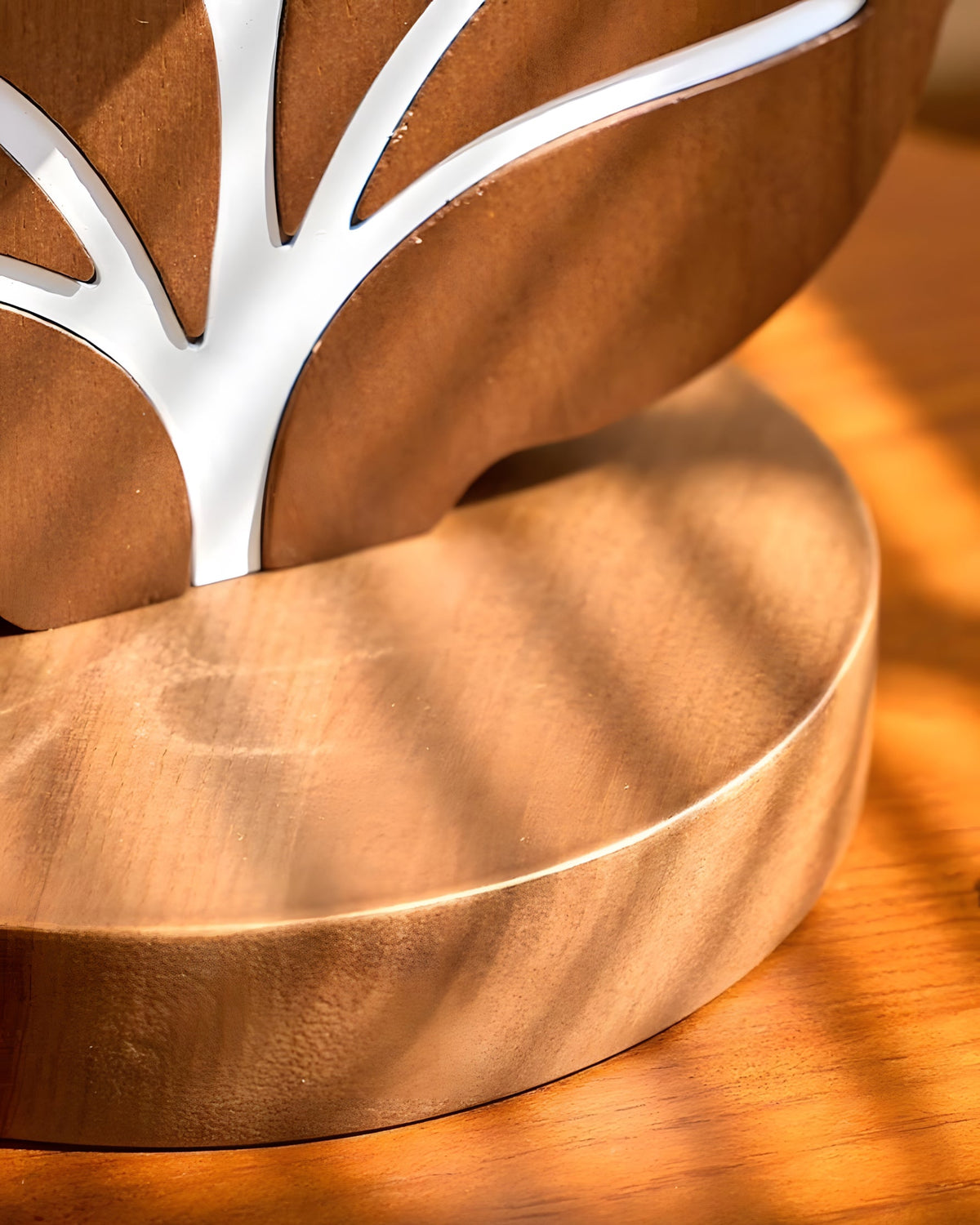 Leafora Curated Solid Brass Table Lamp – structural canopy joint detail