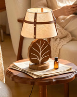 Leafora Curated Solid Brass Table Lamp – architectural ceiling profile