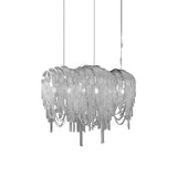 Length Chains Curated Brushed Nickel Iron Chande – spatial dining room perspective #1