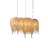 Length Chains Curated Brushed Nickel Iron Chande – full fixture elevation view #1