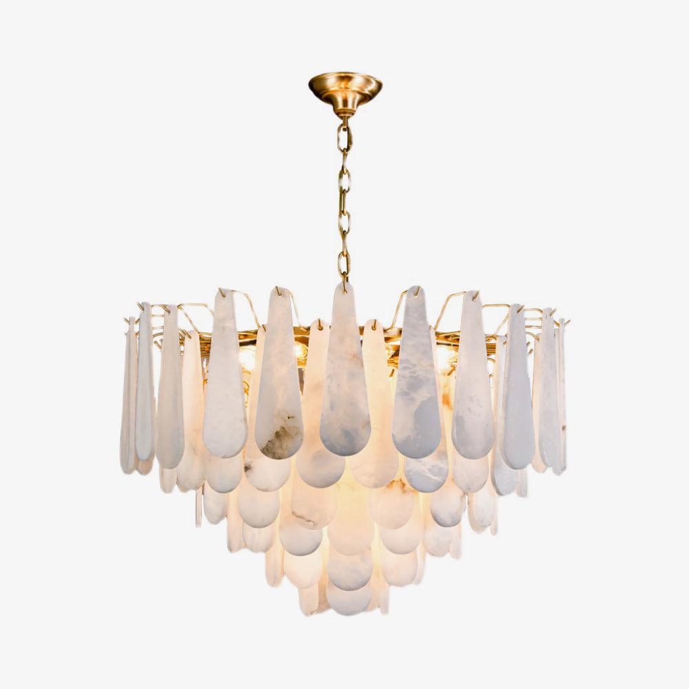 Leon Alabaster Curated Alabaster Chandelier – handcrafted surface texture