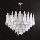 Leon Alabaster Curated Alabaster Chandelier – illuminated warm ambiance setting