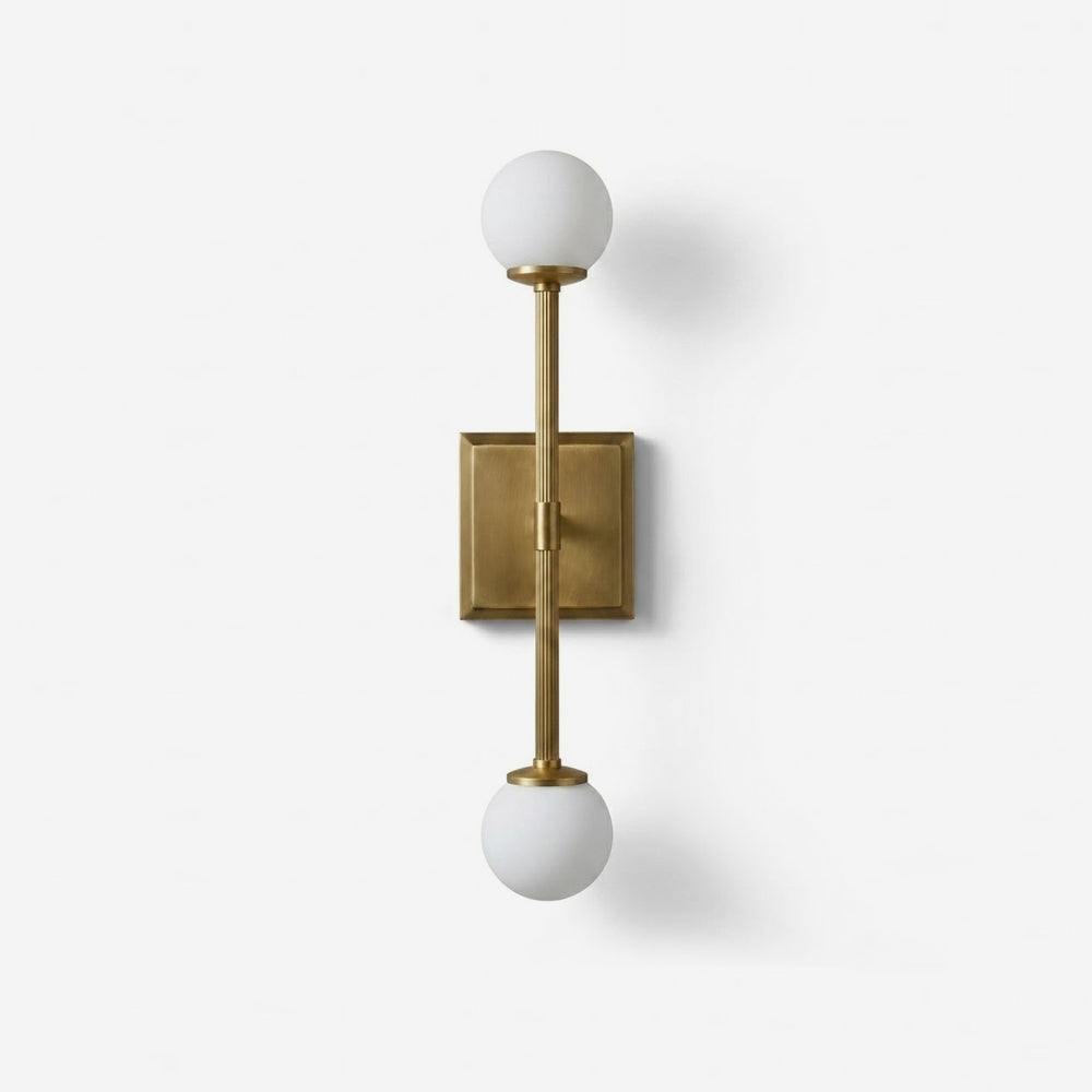 Leviano Brass Curated Mouth-Blown Frosted Glass – Mouth-Blown Frosted Glass Wall Sconce