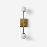 Leviano Brass Curated Mouth-Blown Frosted Glass – Mouth-Blown Frosted Glass Wall Sconce
