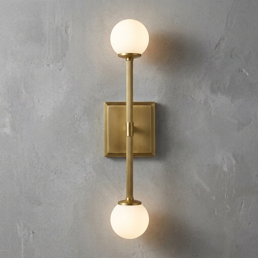 Leviano Brass Curated Mouth-Blown Frosted Glass – W 7.6cm x H 51cm  W 3.7 x H 20.2 finish configuration