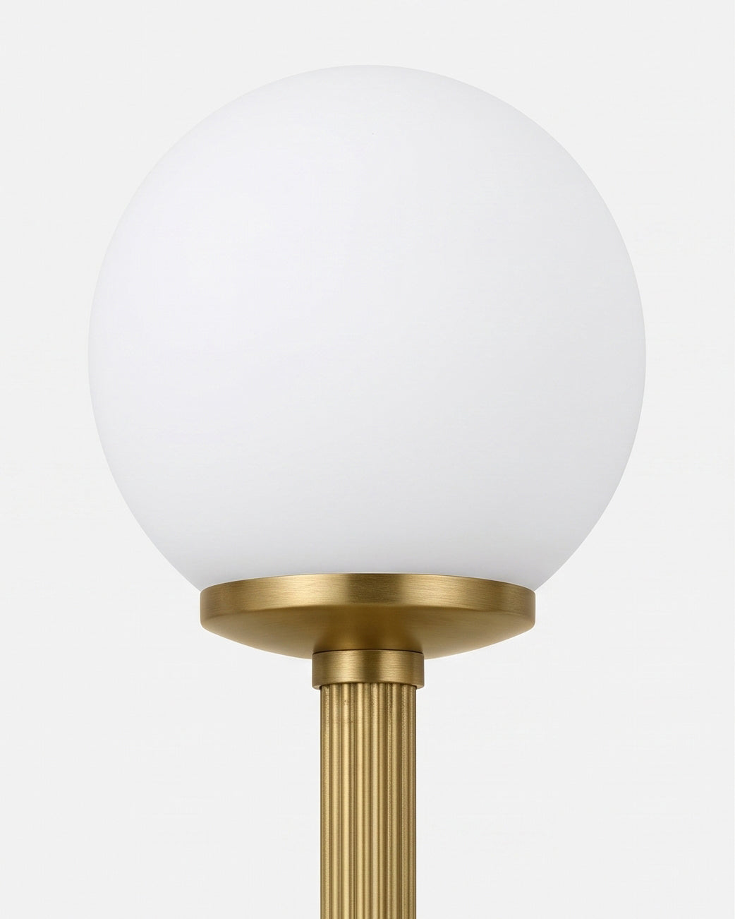 Leviano Brass Curated Mouth-Blown Frosted Glass – full fixture elevation view
