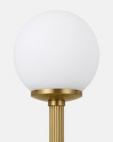 Leviano Brass Curated Mouth-Blown Frosted Glass – full fixture elevation view