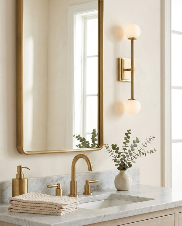 Leviano Brass Curated Mouth-Blown Frosted Glass
