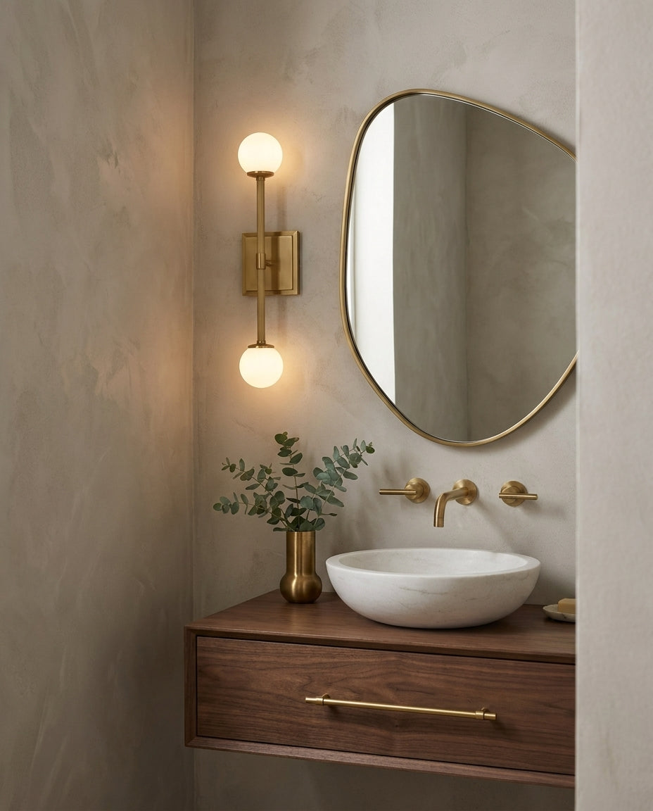 Leviano Brass Curated Mouth-Blown Frosted Glass