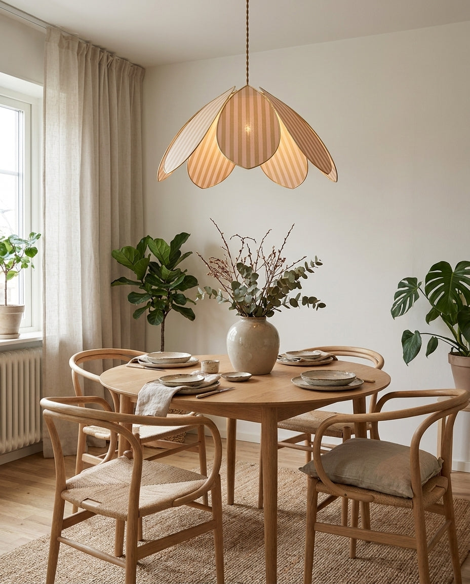 Lienne Curated Iron & Glass Pendant Light – full fixture elevation view