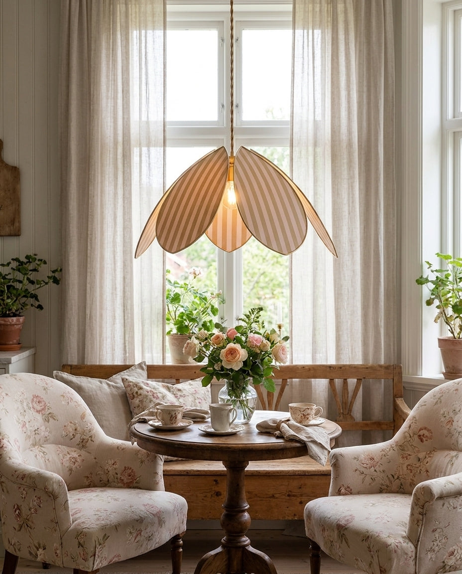 Lienne Curated Iron & Glass Pendant Light – side angled contour profile