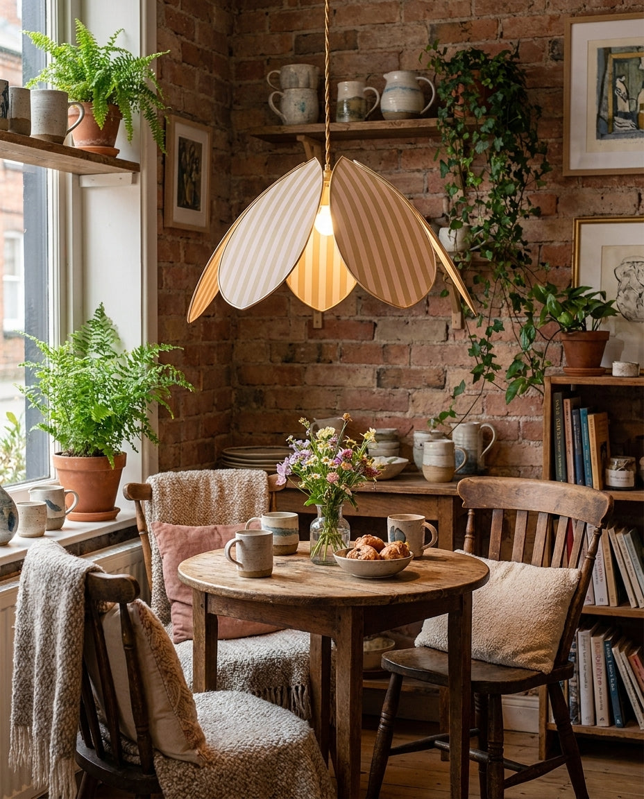 Lienne Curated Iron & Glass Pendant Light – handcrafted surface texture