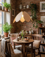 Lienne Curated Iron & Glass Pendant Light – handcrafted surface texture