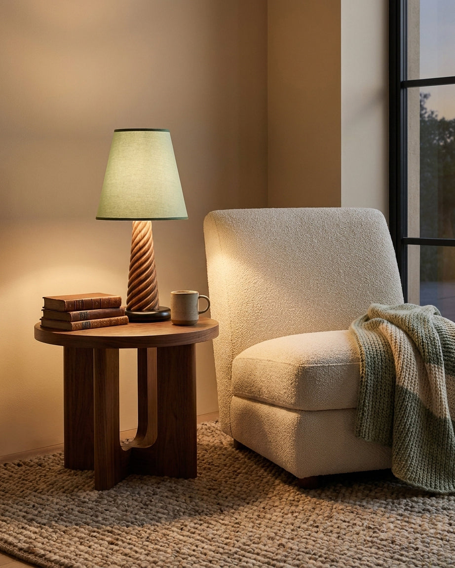Lignora Curated Iron & Glass Table Lamp