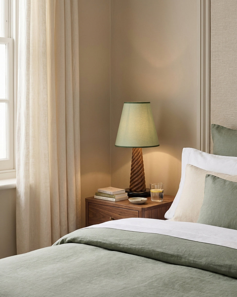 Lignora Curated Iron & Glass Table Lamp – dimensional scale reference