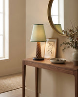 Lignora Curated Iron & Glass Table Lamp – handcrafted surface texture