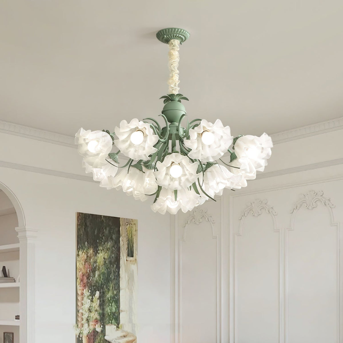 Lily Of The Valley Flower Chandelier – Ambient Illumination in Luxury Interior Setting View 13