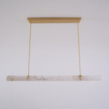 Linear Alabaster Curated Alabaster Chandelier – structural canopy joint detail