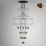 Lattice Curated Finished Iron Chandelier – unlit natural material contrast #1