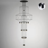 Lattice Curated Finished Iron Chandelier – spatial dining room perspective #1