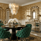 Liora Melted Glass Curated Mouth-Blown Frosted G installed in residential dining space