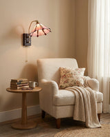 Liora Curated Mouth-Blown Frosted Glass Wall Sco – illuminated warm ambiance setting
