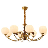 Livia Curated Mouth-Blown Frosted Glass Chandeli – architectural ceiling profile #1