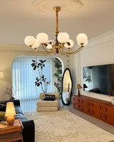 Livia Curated Mouth-Blown Frosted Glass Chandeli – architectural ceiling profile
