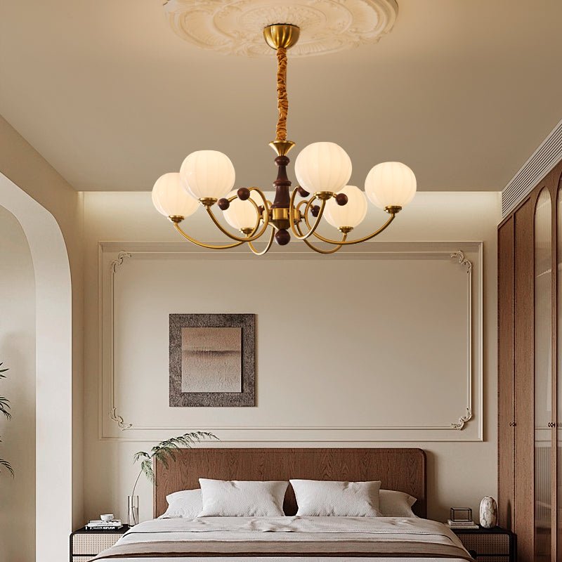 Livia Curated Mouth-Blown Frosted Glass Chandeli