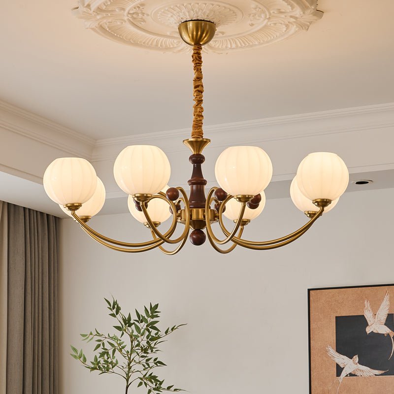 Livia Curated Mouth-Blown Frosted Glass Chandeli