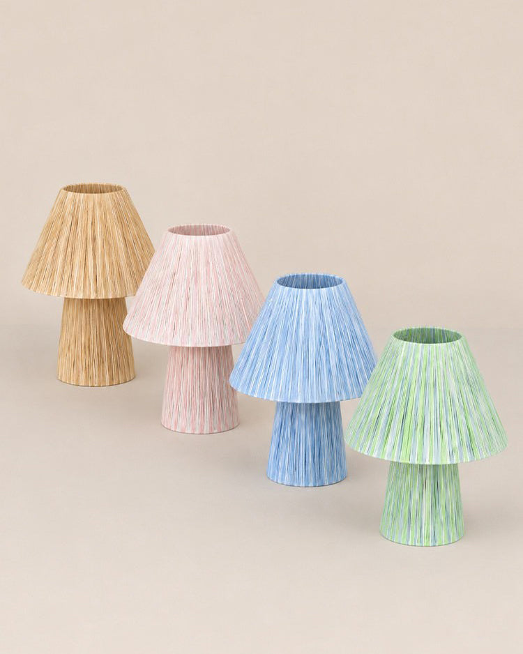 Green Stripe Mushroom Curated Iron & Glass Table – dimensional scale reference