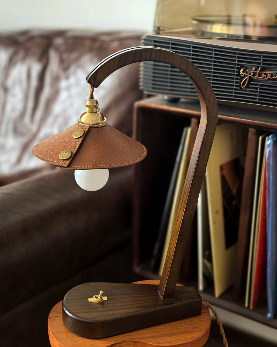 Lodora Curated Solid Brass Table Lamp – full fixture elevation view
