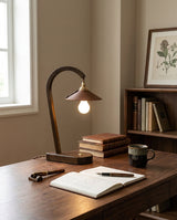 Lodora Curated Solid Brass Table Lamp – structural canopy joint detail