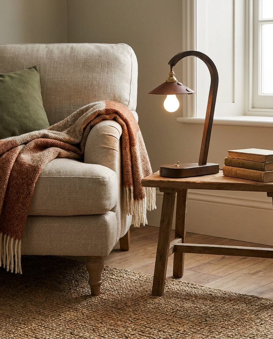 Lodora Curated Solid Brass Table Lamp – dimensional scale reference
