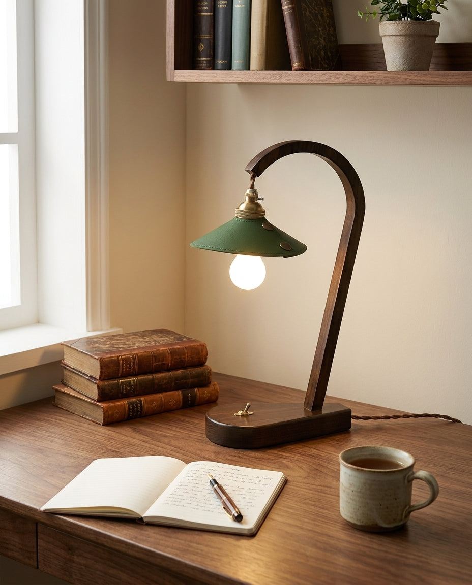 Lodora Curated Solid Brass Table Lamp installed in residential dining space
