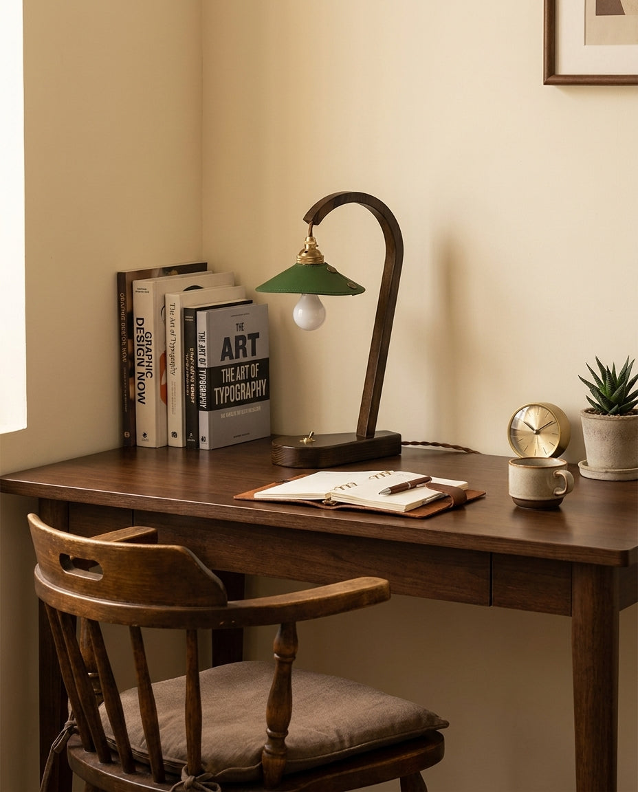 Lodora Curated Solid Brass Table Lamp – side angled contour profile
