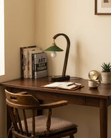 Lodora Curated Solid Brass Table Lamp – side angled contour profile