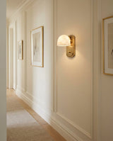 Lorina Alabaster Curated Alabaster Wall Sconce – architectural ceiling profile