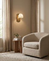 Lorina Alabaster Curated Alabaster Wall Sconce – full fixture elevation view