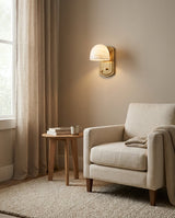 Lorina Alabaster Curated Alabaster Wall Sconce – handcrafted surface texture
