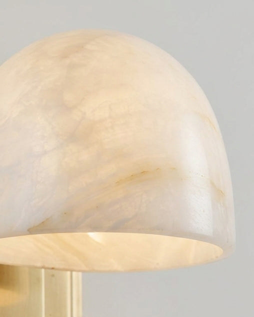Lorina Alabaster Curated Alabaster Wall Sconce – side angled contour profile