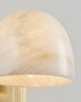 Lorina Alabaster Curated Alabaster Wall Sconce – side angled contour profile