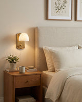 Lorina Alabaster Curated Alabaster Wall Sconce – dimensional scale reference