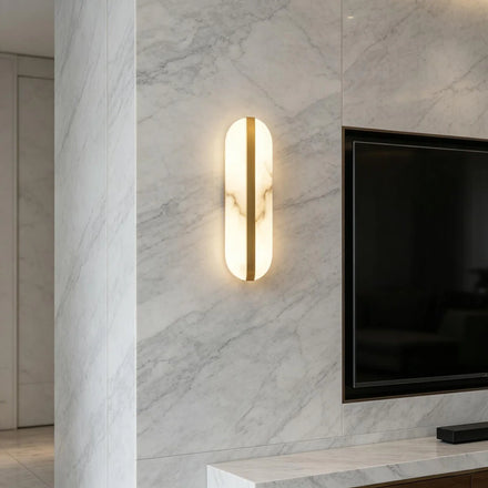 Long Ellipse Alabaster Wall Sconce