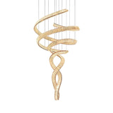 Long Spiral Crystal Chandelier – Ambient Illumination in Luxury Interior Setting View 9
