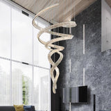 Long Spiral Crystal Chandelier – Ambient Illumination in Luxury Interior Setting View 15